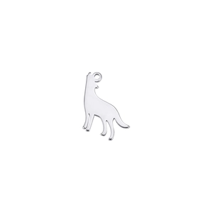 Colgante de lobo aullando de acero inoxidable pulido con silueta animal minimalista fina
