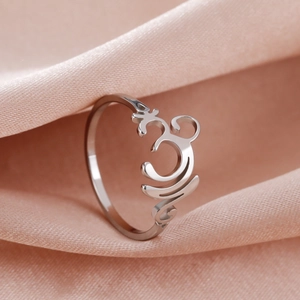 Vintage Edelstahl Om Symbol Ring Für Damen Herren Hohle Yoga Spirituelle Band Ring Hip Hop Mode Schmuck Geschenk