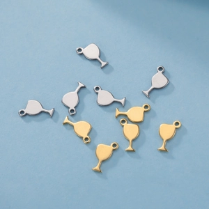 Pendentifs en acier inoxydable poli en forme de verre à vin pour bijoux DIY variés