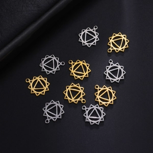 18K gold plated stainless steel Solar Plexus Chakra pendants in gold and silver