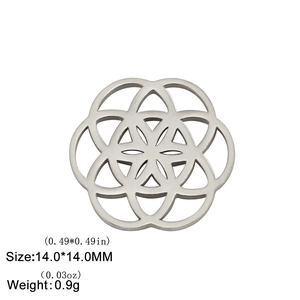 Pendentif graine de vie géométrique en acier inoxydable de 14mm de diamètre et 0,9g