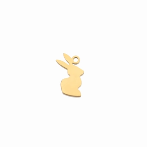 Pendentif lapin doré 18K minimaliste pour la création de bijoux DIY et accessoires