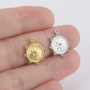 Stainless steel eight-pointed star charms in gold and silver for DIY jewelry making