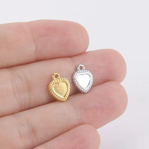 Pendentifs cœur perlé en or et argent pour la création de bijoux DIY et de colliers