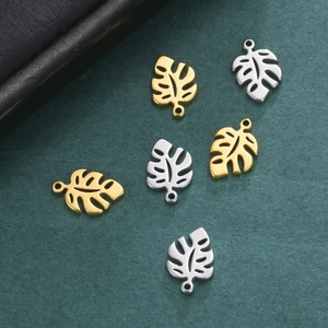 Stainless Steel Hollow Monstera Leaf Pendants For Jewelry Making DIY Plant Leaf Charms For Necklace Bracelet Earrings Jewelry Findings Accessories
