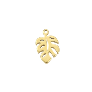 Golden 304 stainless steel monstera leaf pendant charm for DIY jewelry and necklaces