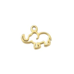 Matte gold hollow elephant pendant made of stainless steel for DIY jewelry making