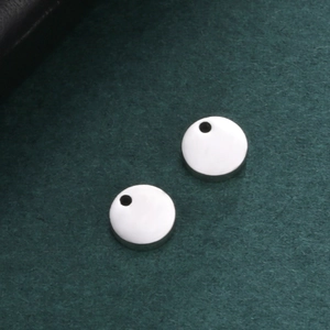 Minimalist Stainless Steel Solid Round Pendant Mirror Polished Blank Disk Charm Pendant Only Without Chain DIY Jewelry Making