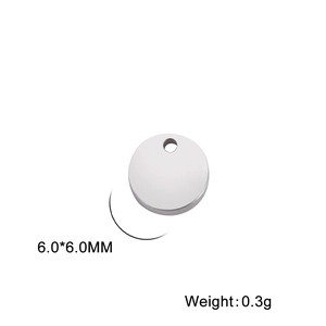 Polished 6.0mm stainless steel round pendant charm for jewelry DIY with top hole