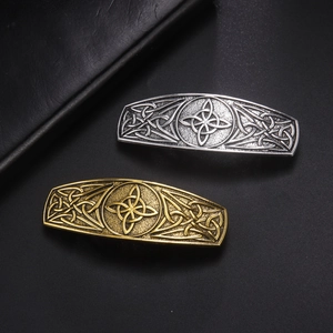 Vintage Celtic Knot Alloy Hair Clip For Women Antique Gold Silver Embossed Metal Hairpin Royal Style Hair Accessories