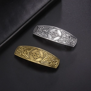 Vintage Celtic Knot hair clips in antique gold and silver finishes for women