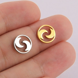 Edelstahl DIY Mondanhänger in Gold und Silber, 10x10mm für individuellen Schmuckbau