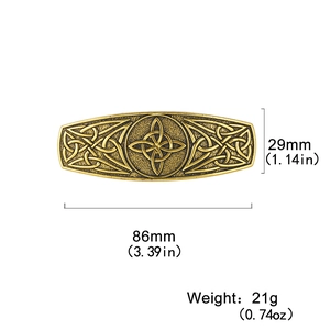Vintage Celtic knot alloy hair clip in bronze finish for women, 86mm spring barrette