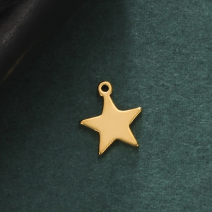 Gepolijste gouden roestvrijstalen sterhanger met ring voor DIY sieraden maken