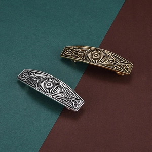 Vintage Alloy Celtic Knot Sunburst Hair Clip Antique Gold Silver Retro Spring Clip Hair Accessories For Women Jewelry