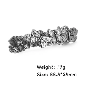 Vintage Schmetterling Haarspange aus Legierung mit fünf detaillierten Schmetterlingen