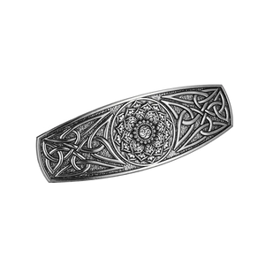 Barrette vintage en alliage argenté avec lotus mandala et symbole Om au style celte
