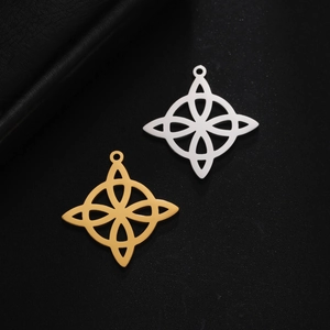 Polished gold and silver Celtic knot pendant charms for DIY jewelry making sets