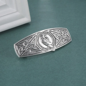 Viking Raven Hair Clip Vintage Celtic Knot Hair Barrette Nordic Style Embossed Raven Bird Alloy Metal Hair Accessory For Women
