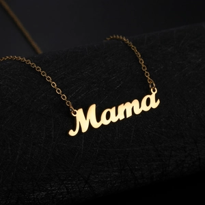 Stainless Steel Mama Letter Pendant Necklace Gold Rose Gold Silver Color Minimalist Neck Jewelry For Women Mother Day Gift