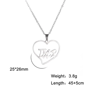 Collana cuore argento con ciondolo TE AMO MAMA, catena 45+5cm regalo festa della mamma