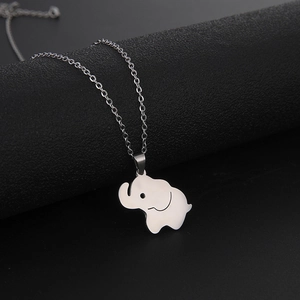 Schattige Olifant Silhouet Hanger Ketting Roestvrij Staal Cartoon Dier Charm Sieraden Voor Vrouwen Schattig Olifant Cadeau