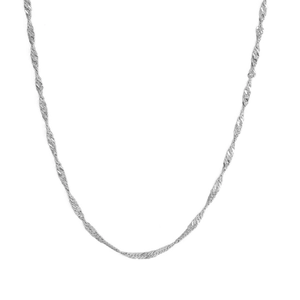 Classic silver water wave chain necklace in a minimalist 18k gold plated fashion style