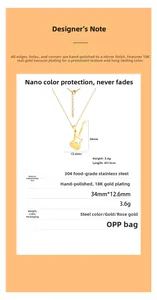 Specifiche dettagliate sulle dimensioni per una collana con ciondolo a chitarra