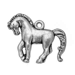 Pendentif cheval vintage en alliage de zinc pour colliers DIY et porte-clés