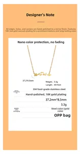 Detail specifications of golden heart and arrow necklace made of 304 stainless steel