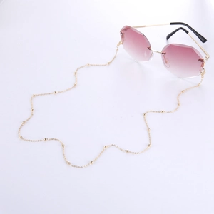 Modieuze 18K vergulde brillenketting met parels en zonnebril met kleurverloop