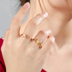 Anillos de mariposa calados a la moda para mujer en acero inoxidable oro y rosa