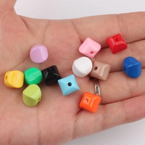 Colorful acrylic beads with glazed finish for DIY jewelry and phone chain making