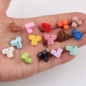 Colorful Y-shaped acrylic beads for DIY jewelry and phone chain accessories