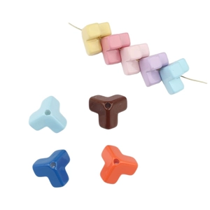 Colorful tri-pointed star resin beads for DIY bracelets and jewelry making