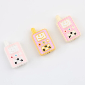 Three acrylic walkie-talkie charms for DIY phone chains and jewelry making accessories