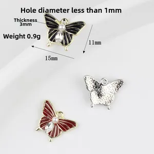 Pendentif nœud en alliage avec perles et strass pour la création de bijoux DIY