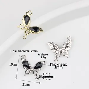 Colgante de lazo minimalista en aleación con perla y circón para joyería artesanal DIY