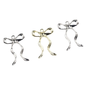 Colgantes de lazo minimalistas en oro y plata para accesorios de joyería DIY