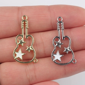Ciondoli a forma di chitarra minimalisti con stelle per collane e braccialetti fai-da-te