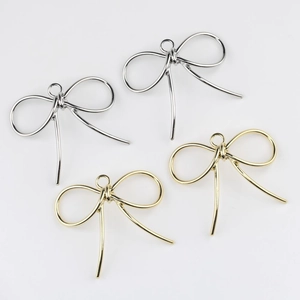 Colgantes de lazo minimalistas de aleación en oro y plata para creación de joyería DIY