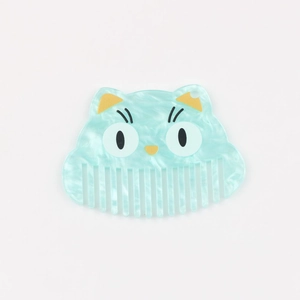 Détail du pendentif peigne chat en résine d'acétate marbré bleu pour bijoux DIY
