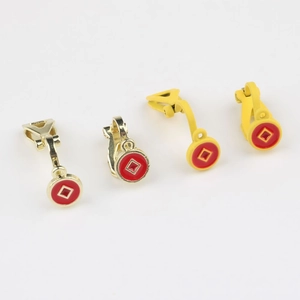 Minimalistische legering clip-on oorbellen in goud en geel voor oren zonder gaatjes