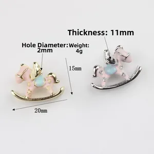 Pastel enamel rocking horse charms for DIY jewelry making with dimensions and weights