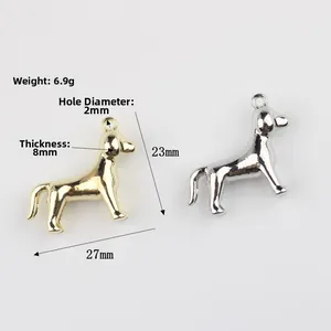 Pendentifs chien en alliage doré et argenté avec poli miroir pour bijoux DIY