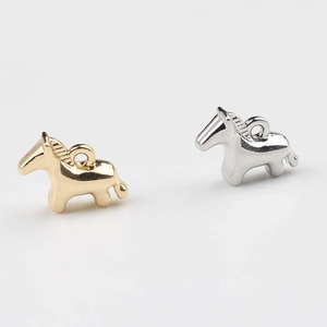 Ciondoli a cavallo minimalisti in oro e argento con effetto specchio per gioielli fai da te