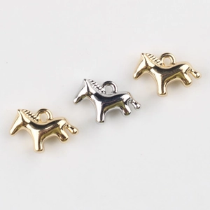 Ciondoli a forma di cavallo 11x8mm in lega oro e argento per gioielli fai da te