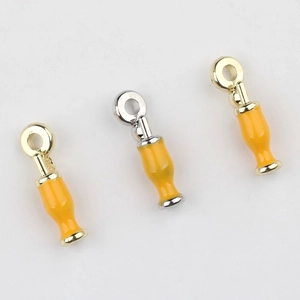 Minimalist alloy lemon drink charms with enamel finish for DIY jewelry accessories