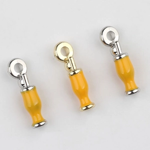 Enamel lemon drink charms in gold and silver alloy finish for DIY jewelry making