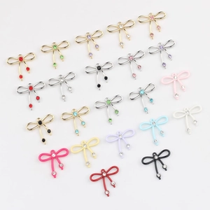 Colgante de Lazo de Aleación Simple Con Circonia Accesorio para Creación de Joyas DIY Collar Pulsera Pendiente Dulce Moda